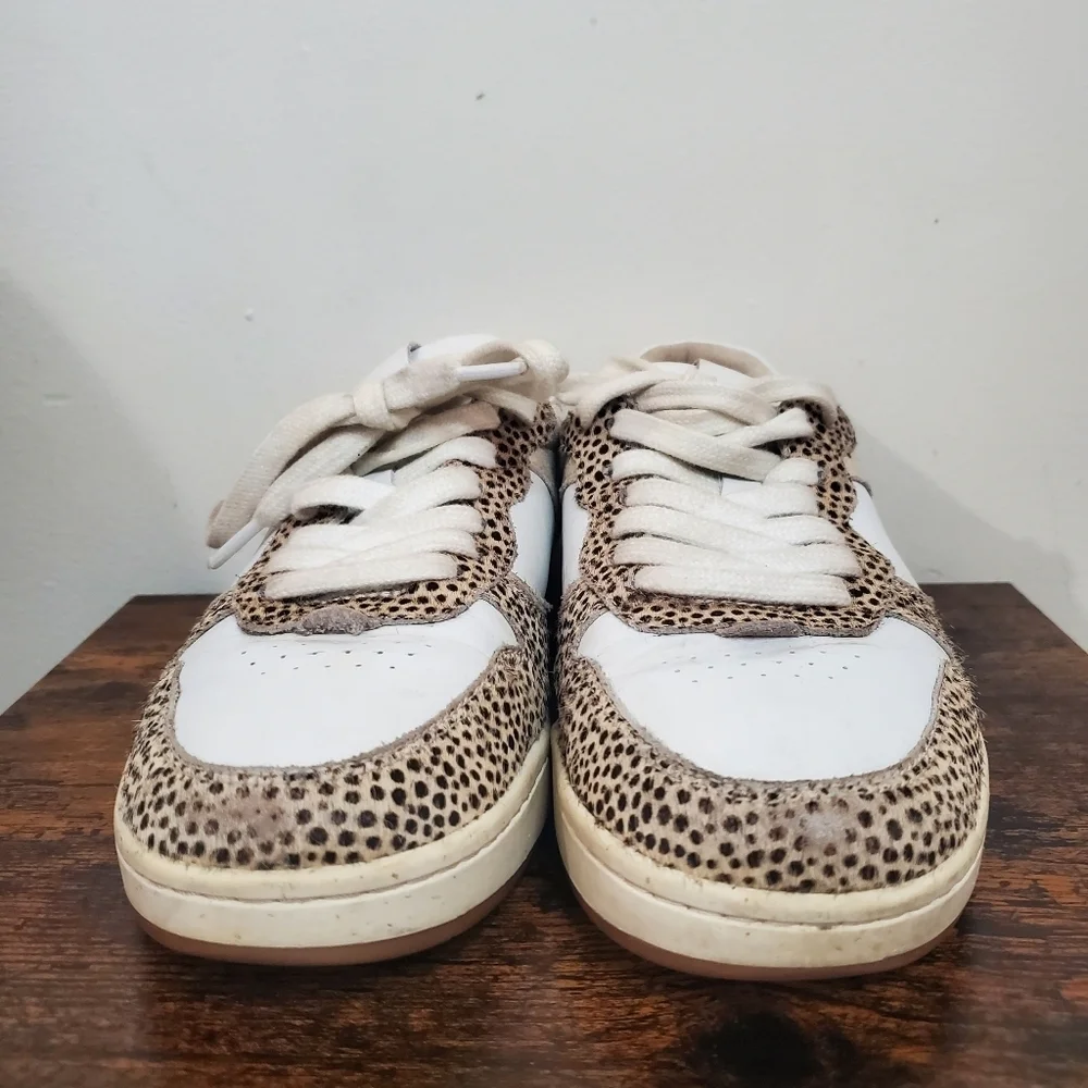Madewell Court Sneakers Spotted Calf Hair Size 8 Sand Beige